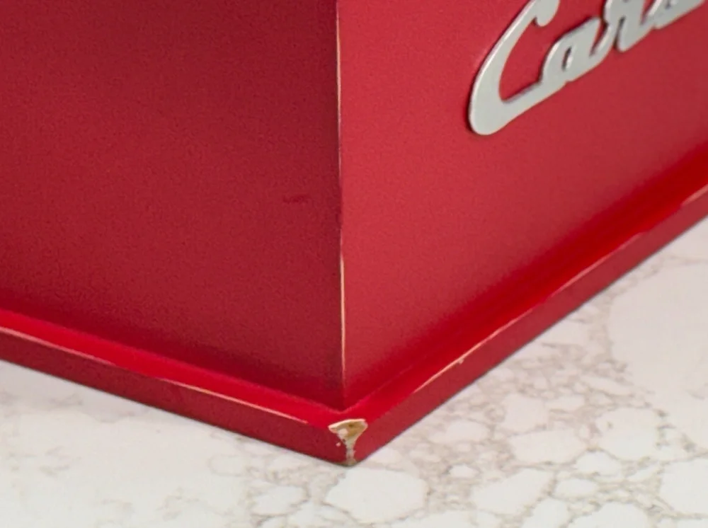 RARE Genuine Disney Pixar Cars Lightning McQueen Red Wooden Storage Chest Box